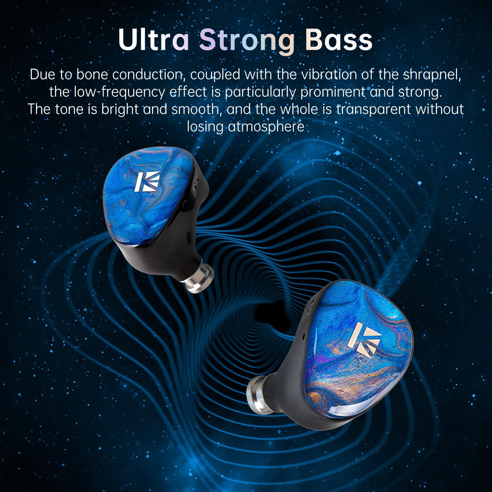 KBEAR KB02 10mm+10mm Dual  Hifi - In-ear Earphones with Detachable Cable Design Bone Conduction Dynamic Driver