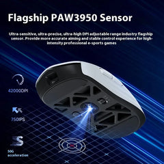 MCHOSE AX5 V2 lightweight E-sports Mouse dual 8K three mode wireless BT PAW3950 Magnetium alloy Dual-drive HUB Long battery life