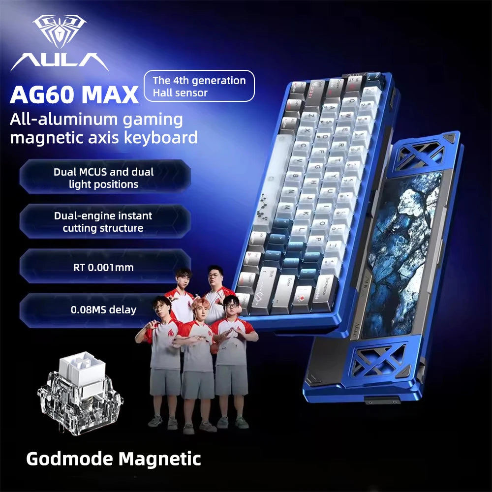 AULA AG60 Pro/MAX Wired Gaming Mechanical Keyboard Custom Full Aluminum High Performance Magnetic Axis for Esports And FPS Games