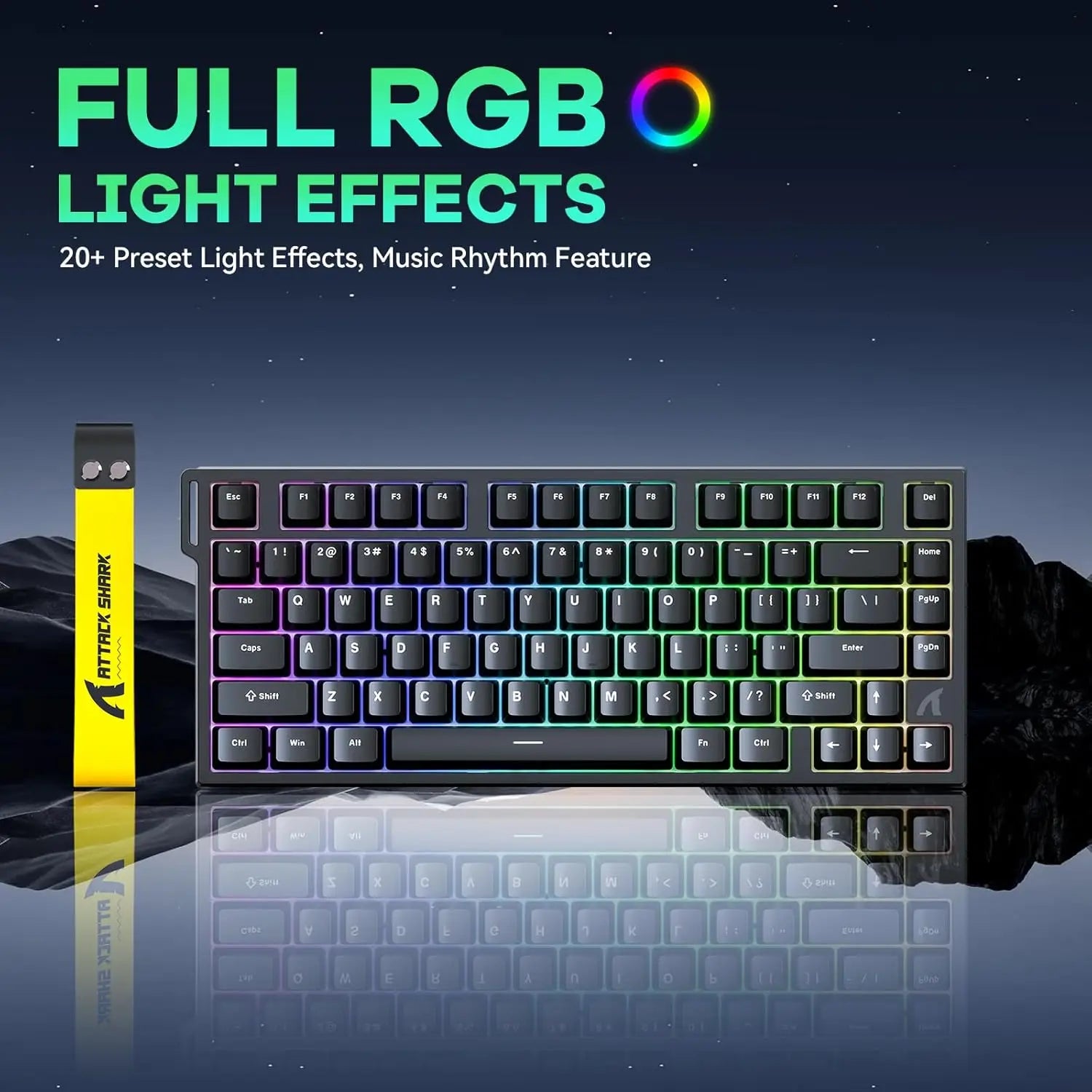 ATTACK SHARK R82 HE 75% 8000Hz Rapid Trigger Wired  Keyboard, 0.005mm RT Accuracy, Magnetic Switch, 0.08ms Latency, RGB Lighting