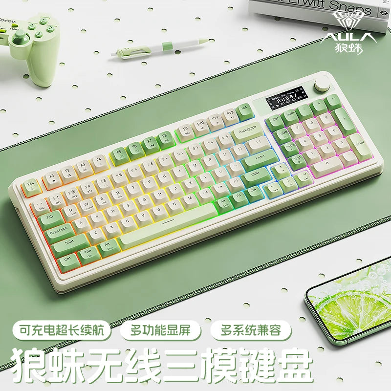 AULA S99  Wireless Tri Mode Bluetooth Gamine Keyboard2.4G RGB Gasket Mount Custom Gaming Keypad for PC Mac PC Office Gifts