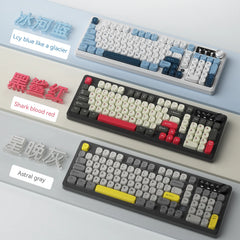 AJAZZ AF98 Wired/Wireless Keyboard Mechanical Feel Office Long Battery Life Three-Mode RGB Mixed Light ABS Keycaps Ergonomics