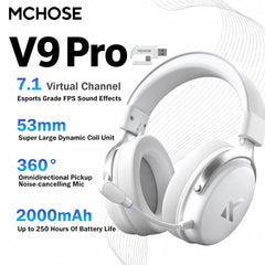 MCHOSE V9 Pro wireless headphones 7.1 Surround Sound 53mm HI-FI Bluetooth/2.4G gamer headphones with Microphone v9 pro mchose