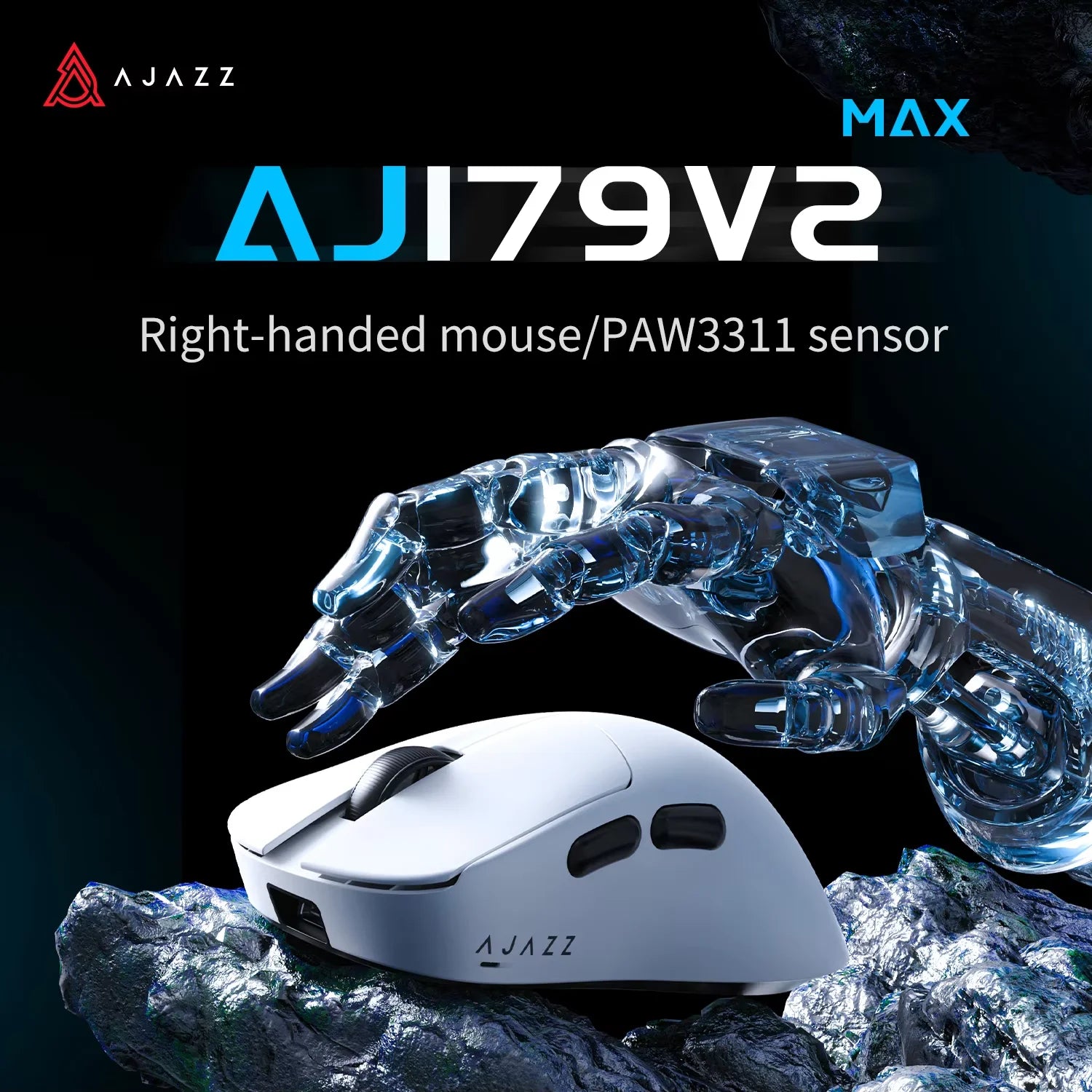 AJAZZ AJ179 v2 MAX Wireless Gaming e-Sport 1K Polling Rate Lightweight Design Ergonomic PAW3311 Sensor