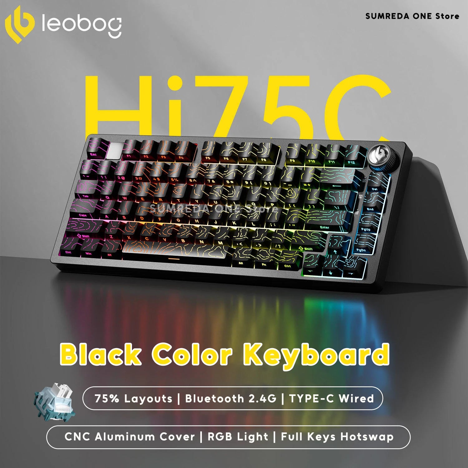 Leobog Hi75C Gaming Aluminum Wireless Mechanical Keyboard Kit Hi75 Hi75C Pro 81Keys Bluetooth 2.4G Wired  Hotswap Gamer Keyboard