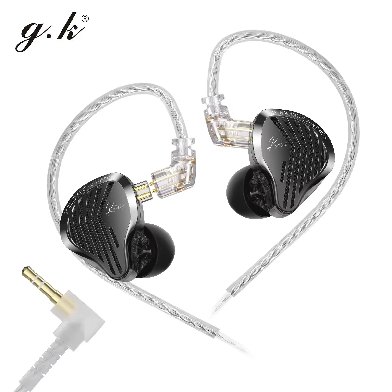 GK KUNTEN Metal Headphones HiFi HD Sound Quality Heavy Bass In-Ear Headphones Sports Removable Earplugs IN KZ Supreme EDX ZSN