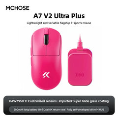 MCHOSE A7 V2 Ultra Gaming Mouse PAW3950 TI Sensor Dual 8000Hz 20000fps 42000DPI 750IPS Imported Super Glide Glass Coating CSGO