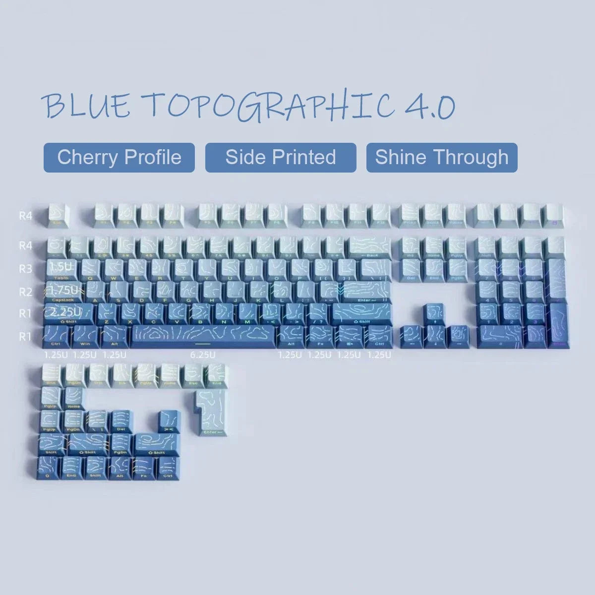 2026 Line Gradient Side Shine Through Keycaps Cherry Profile PBT Custom Keycaps for 60% 65% 75% 96% 98% 100% Mechanical Keyboard