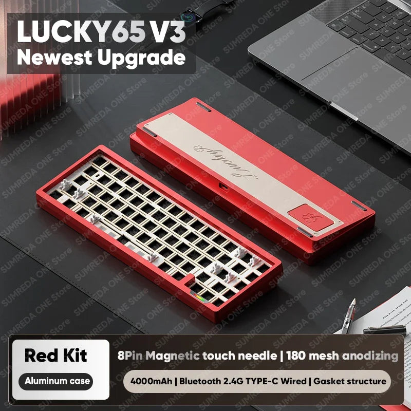 WEIKAV Lucky65 V3 Lucky65 V2 ZA68 NUT65 Wireless Aluminum Mechanical Keyboard Kit RGB Bluetooth Wired Gaming Hotswap Keyboard