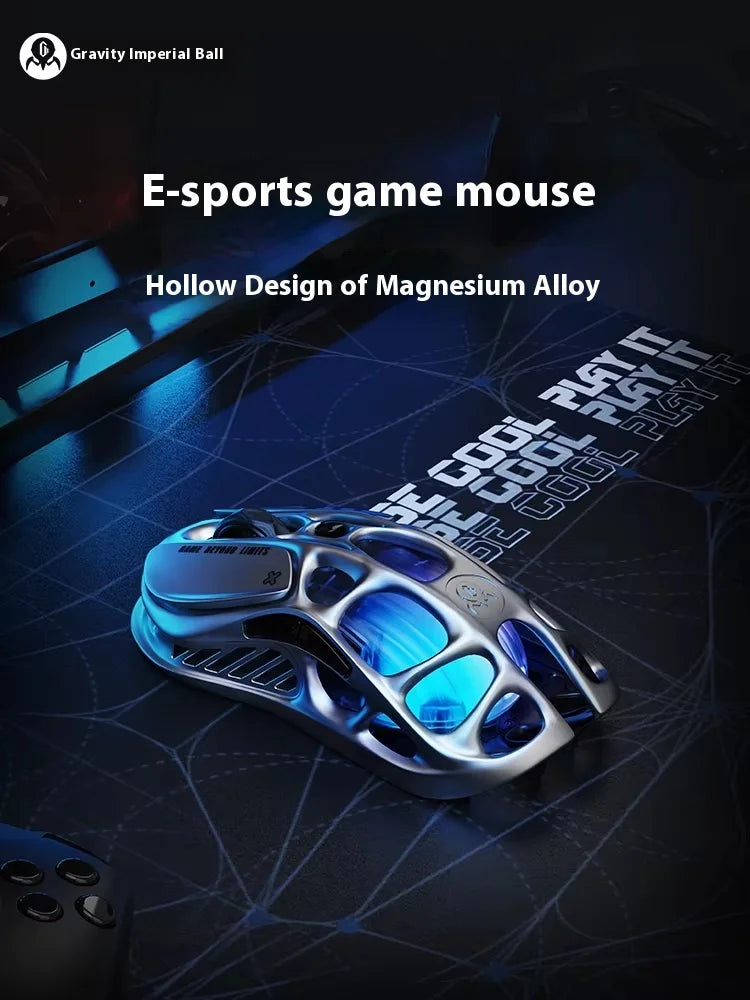 GravaStar Mercury X AIR X Pro Wireless Gaming Mouse Transparent Hollow-out Bluetooth 2.4G Wired Lightweight Dual 8K G3950 Mouse