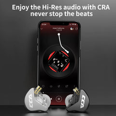 CCA CRA In Ear Headphones Ultra-Thin Diaphragm Dynamic Driver IEM Earphones Bass Wired Gaming Earbuds with Detachable Cable