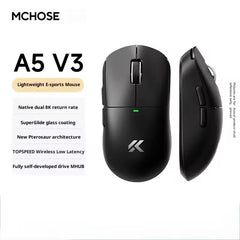 MCHOSE A5 V2 V3 Ultra-Lightweight Wireless Gaming Mouse Tri-Mode Dual 8K PAW3395 Low Latency RGB 500mAh Ergonomic E-sports Mouse