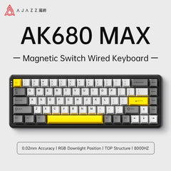 AJAZZ AK680 MAX Wried Magnetic Mechanical Keyboard HE Fast Trigger Gaming Keyboard Hall Effect Switch 65% 8K Polling Rate 68 key
