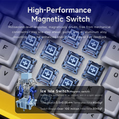 AJAZZ AK820 V2 Wired Magnetic Switch Gaming Keyboard, with Wrist Rest, Star Flash, 8K Polling Rate, Ultra Low Latency