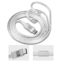 KZ Headphones Type-C Oxygen-Free Copper Silver-Plated Earphone Cable 0.75MM High-purity Gold-plated Pin