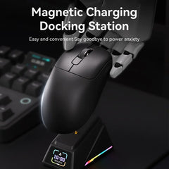 Ajazz AJ179 Apex PAW3950 Wireless Gaming Mouse with RGB Charging Dock, Computer Macro Mouse Gamer,Lightweight Ergonomic PC Mice