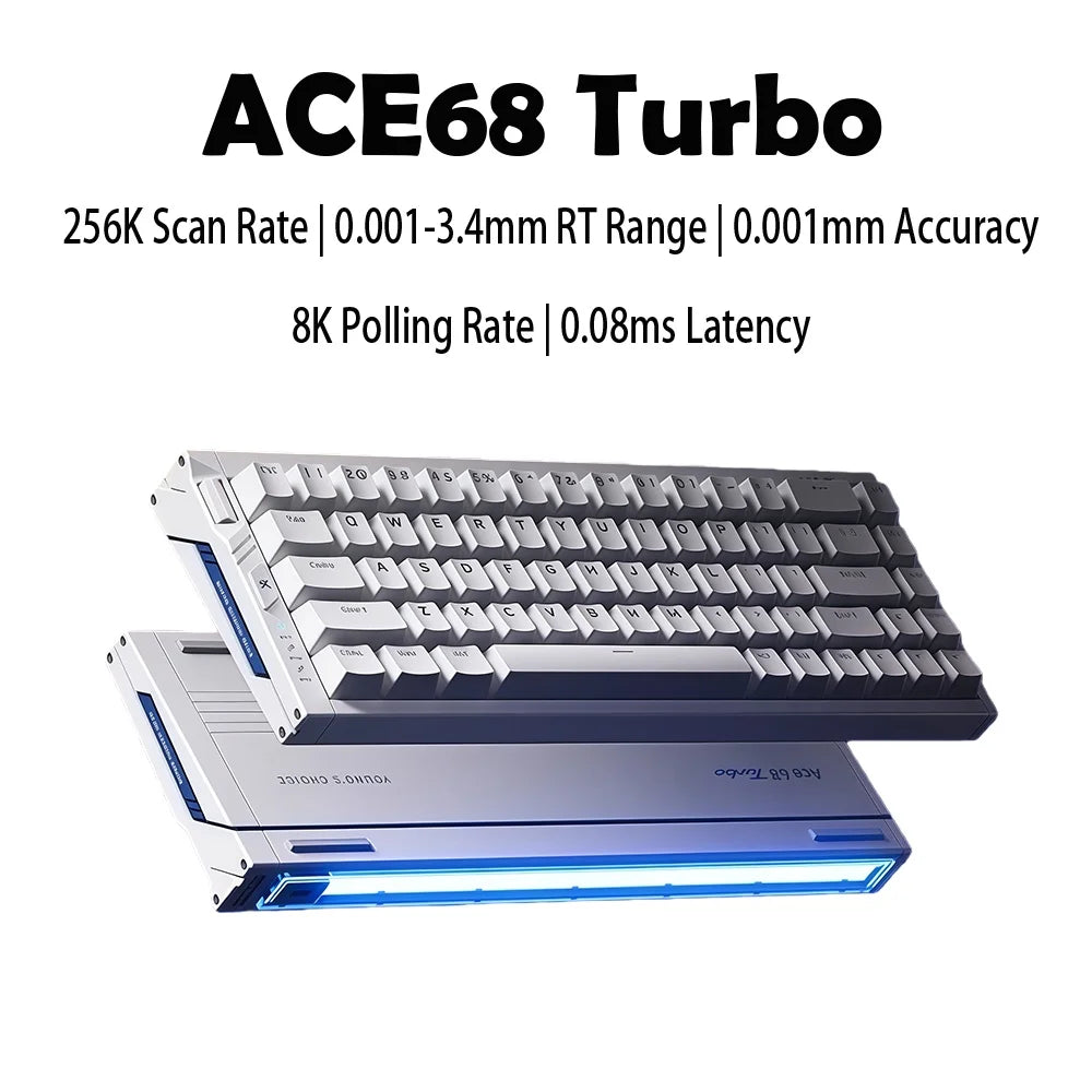 MCHOSE ACE68 Turbo Mechanical Gaming Keyboard Customized 0.001mm Rapid Trigger RGB 16K Polling Rate Low latency high precision