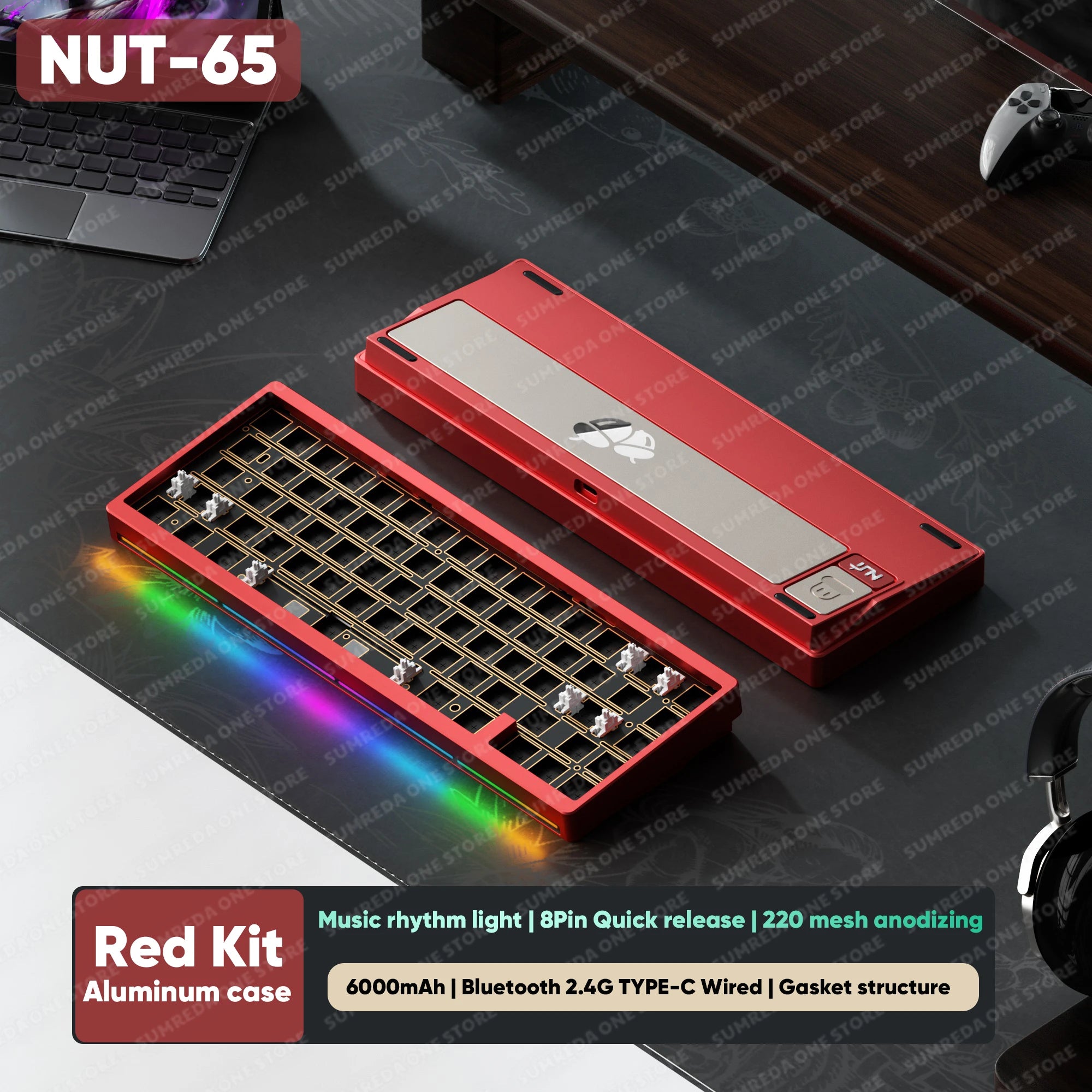 WEIKAV Lucky65 V3 Lucky65 V2 ZA68 NUT65 Wireless Aluminum Mechanical Keyboard Kit RGB Bluetooth Wired Gaming Hotswap Keyboard