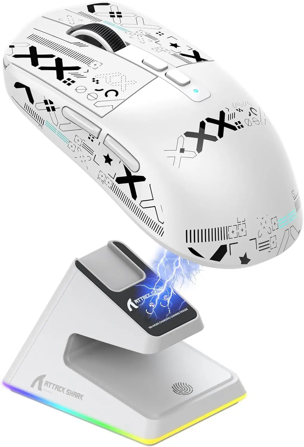 ATTACK SHARK X6 49g Superlight Wireless Gaming Mouse  Magnetic RGB Charging Dock PixArt PAW3395 Sensor 26000DPI 200Hrs Battery