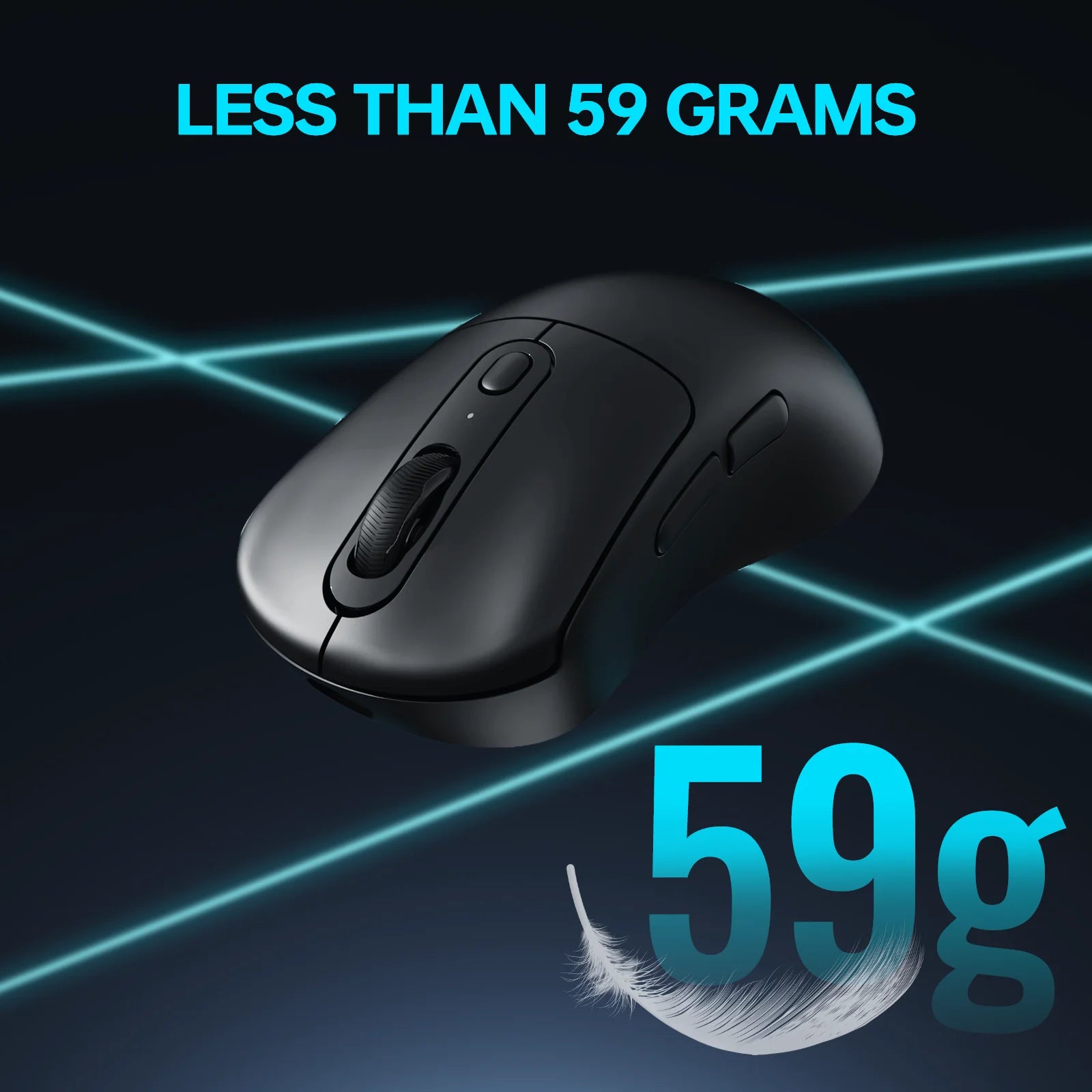 Rapoo Wireless Gaming Mouse 59g Lightweight 1KHz Polling Rate 12000DPI 9 Programmable Buttons Optical Sensor
