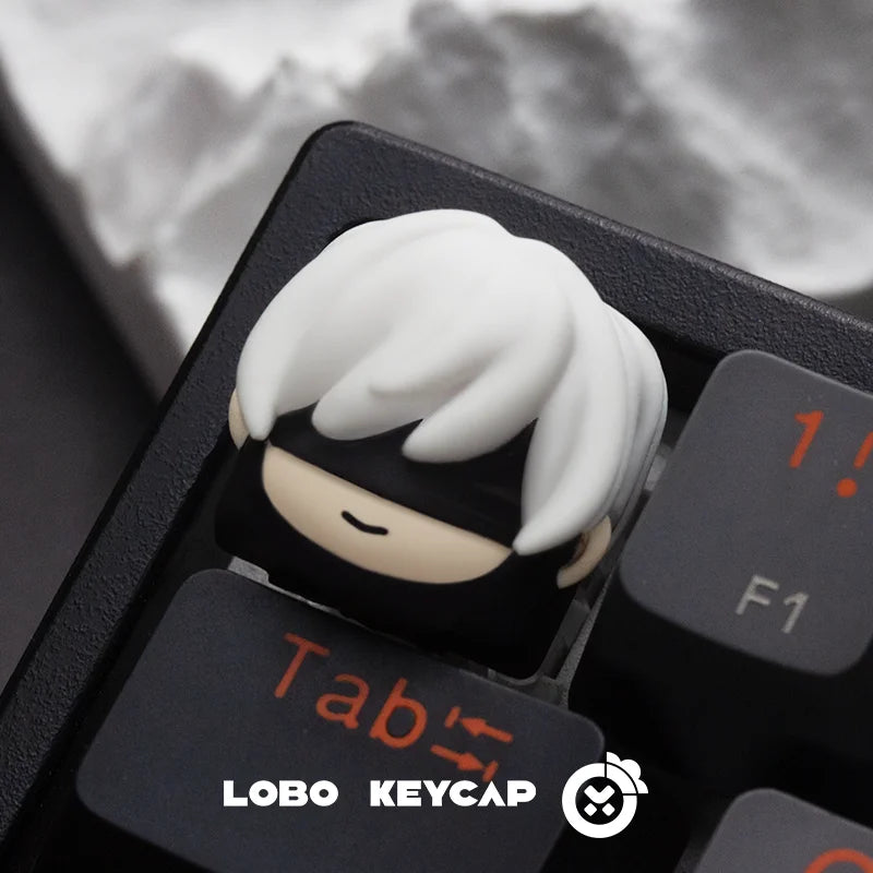 Lobo Nier: Automata 2B 9S Anime peripheral Keycaps Resin Single Keycap Customized Mechanical Keyboard Cross universal Accessorie