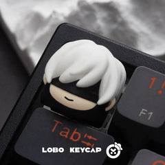 Lobo Nier: Automata 2B 9S Anime peripheral Keycaps Resin Single Keycap Customized Mechanical Keyboard Cross universal Accessorie