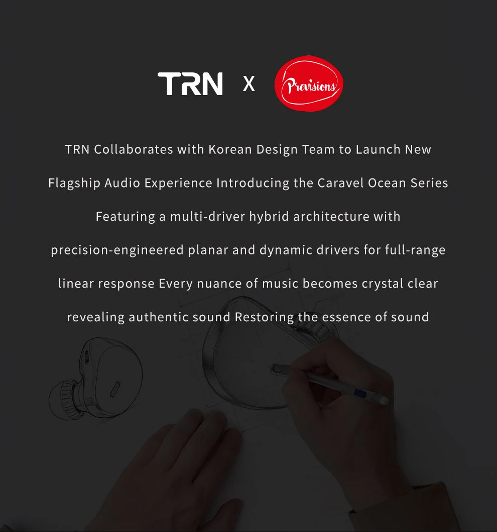 TRN Caravel Headphones 1DD+1Planar Hybrid Driver In-Ear Earphone Professional Hi-Fi tuning Monitor Headset with Detachable