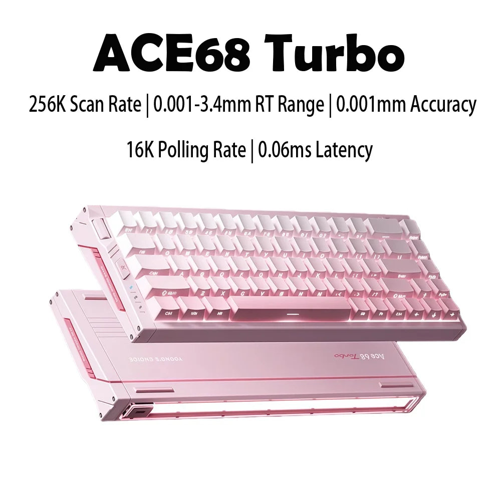 MCHOSE ACE68 Turbo Mechanical Gaming Keyboard Customized 0.001mm Rapid Trigger RGB 16K Polling Rate Low latency high precision