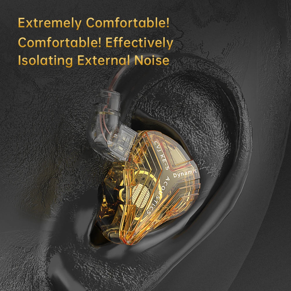CVJ KE-S Earphones Dual Magnetic Dynamic Driver Headphones 360° Surround Sound Filed Headsets  In Ear Earbuds With Hifi Cable