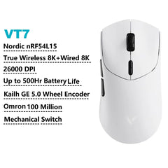 Rapoo VT7 Wireless Gaming Mouse Ergonomic 8K Polling Rate PAW3395 53g Magnetic RGB Charging Dock for Right Big Hand PC Gamer