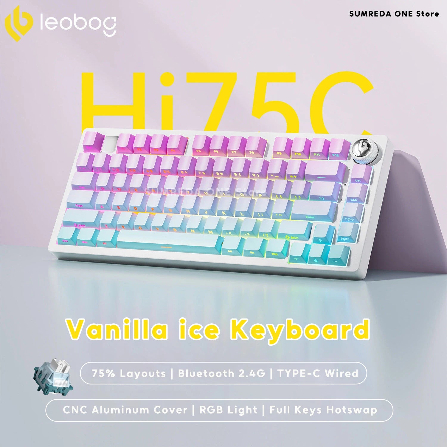 Leobog Hi75C Gaming Aluminum Wireless Mechanical Keyboard Kit Hi75 Hi75C Pro 81Keys Bluetooth 2.4G Wired  Hotswap Gamer Keyboard