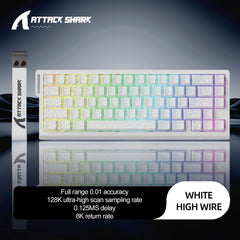 X68HE ATTACK SHARK X68PRO RGB Magnetic Mechanical Keyboard 0.01mm RT Accuracy 128K Rate 0.125ms and 8000Hz for E-sports