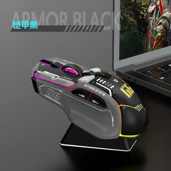 G6 Tri Mode Bluetooth Wireless Wired Mechanical Gaming Mouse Rgb Backlight Silent Type C Rechargeable For Pc Laptop E Sports