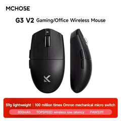 MCHOSE G3 V2 Pro Professional Game Three Mode Mouse PAW3395 26000DPI Polling Rate 59g Ultra Light Office Mouse 800mAh