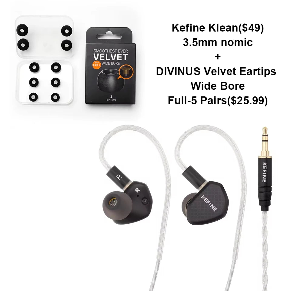 Angelears Audio Kefine Klean 10mm DLC Diaphragm Dynamic Driver Hi-Fi In-ear Earphone with