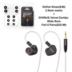 Angelears Audio Kefine Klean 10mm DLC Diaphragm Dynamic Driver Hi-Fi In-ear Earphone with