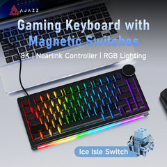 AJAZZ AK820 V2 Wired Magnetic Switch Gaming Keyboard, with Wrist Rest, Star Flash, 8K Polling Rate, Ultra Low Latency