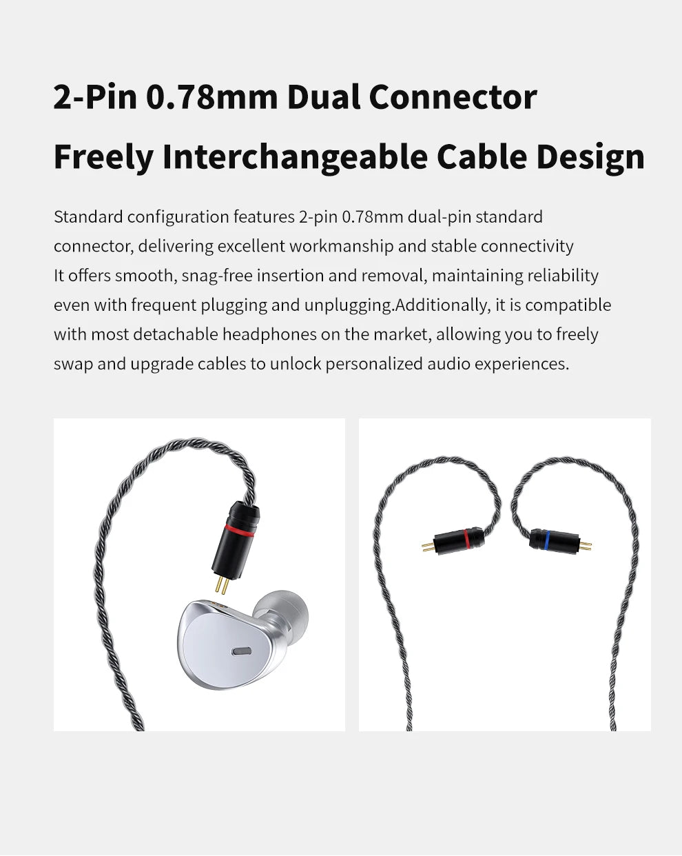 TRN Caravel Headphones 1DD+1Planar Hybrid Driver In-Ear Earphone Professional Hi-Fi tuning Monitor Headset with Detachable