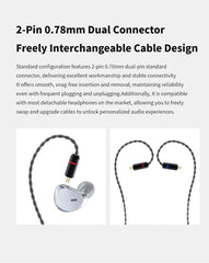 TRN Caravel Headphones 1DD+1Planar Hybrid Driver In-Ear Earphone Professional Hi-Fi tuning Monitor Headset with Detachable