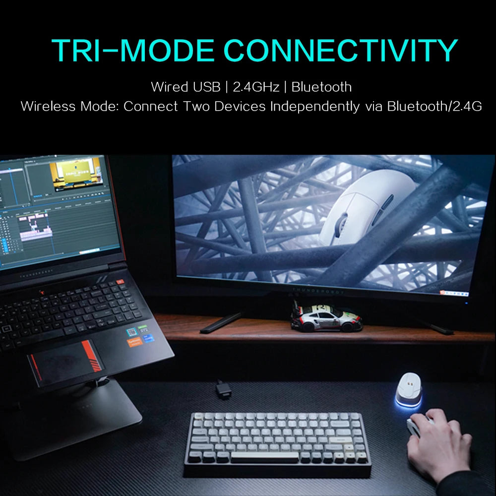 Thunderobot ML901 ML903 Wireless Gaming Mouse PAW3395 26000DPI 650IPS 1K 4K Polling Rate 3-Zone RGB For Laptop PC Gamer