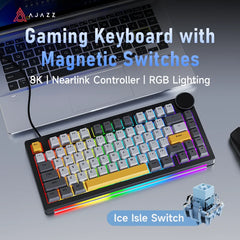 AJAZZ AK820 V2 Wired Magnetic Switch Gaming Keyboard, with Wrist Rest, Star Flash, 8K Polling Rate, Ultra Low Latency
