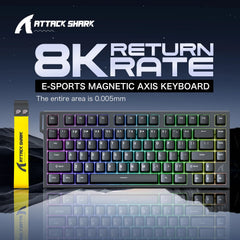 Attack Shark R82HE Wired RGB Magnetic Switch Keyboard, 256K Scan Sampling Rate, Accuracy 8K Return Rate
