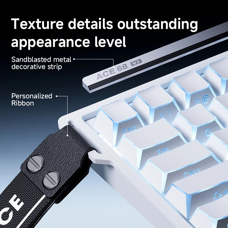 MCHOSE ACE68 V2 gaming keyboard 0.001mm 8KHz Polling Rate 256k scan rate 0.008ms ultralow latency wired TTC Hall sensor keyboard
