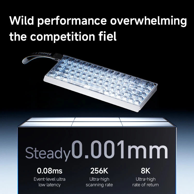 MCHOSE ACE68 V2 Gaming Keyboard 0.001mm 8KHz Polling Rate 256k Scan Rate 0.008ms Ultralow Latency Wired TTC Hall Sensor Keyboard