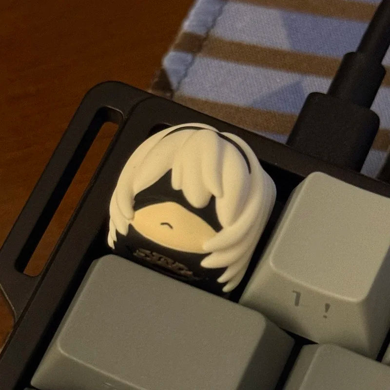 Lobo Nier: Automata 2B 9S Anime peripheral Keycaps Resin Single Keycap Customized Mechanical Keyboard Cross universal Accessorie