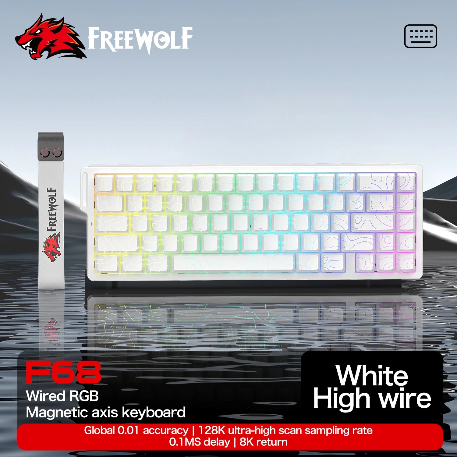 Magnetic Gaming Keyboard ATTACK SHARK X68HE X68PRO HE and FREEWOLF F68 Wired F68Pro Wireless for Pro Gaming 0.01mm Rapid Trigg