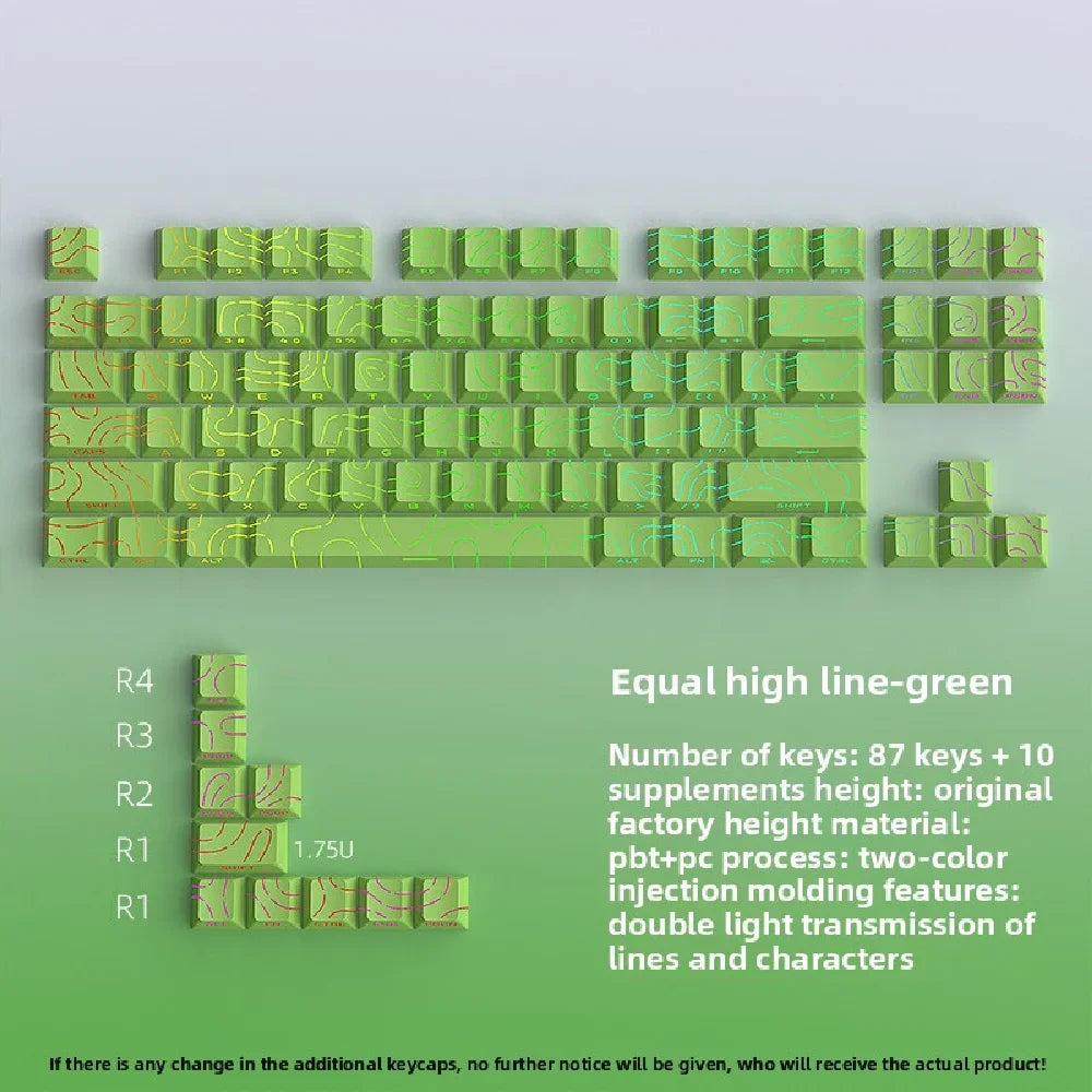2026 Line Gradient Side Shine Through Keycaps Cherry Profile PBT Custom Keycaps for 60% 65% 75% 96% 98% 100% Mechanical Keyboard