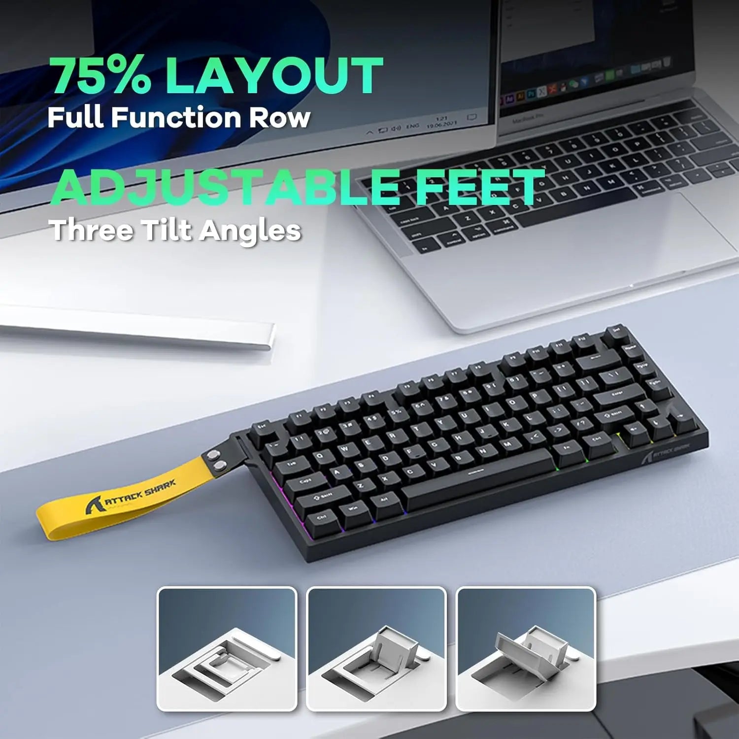 ATTACK SHARK R82 HE 75% 8000Hz Rapid Trigger Wired  Keyboard, 0.005mm RT Accuracy, Magnetic Switch, 0.08ms Latency, RGB Lighting