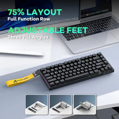 ATTACK SHARK R82 HE 75% 8000Hz Rapid Trigger Wired  Keyboard, 0.005mm RT Accuracy, Magnetic Switch, 0.08ms Latency, RGB Lighting