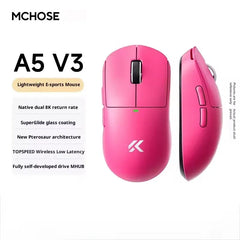 MCHOSE A5 V2 V3 Ultra-Lightweight Wireless Gaming Mouse Tri-Mode Dual 8K PAW3395 Low Latency RGB 500mAh Ergonomic E-sports Mouse